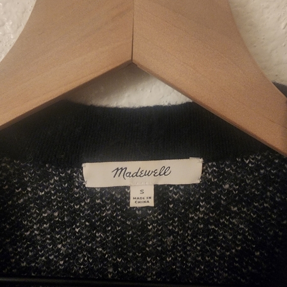 Madewell Bird's Eye Maysfield Cardigan Sweater in Coziest Yarn Womens Small - Picture 4 of 13